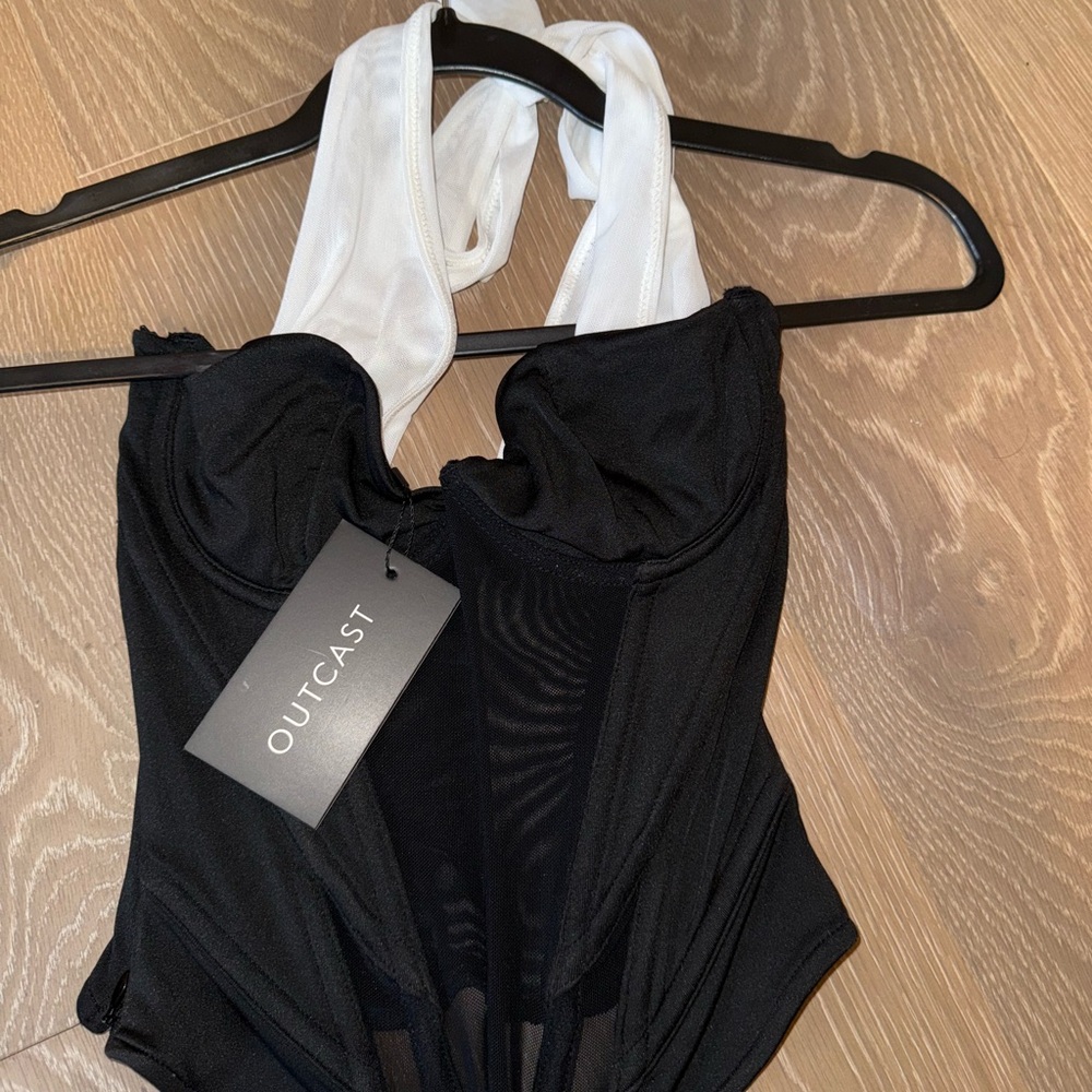 Outcast Black and White Women's Crop Top